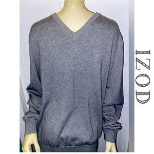 IZOD V-neck Sweater/Heather Grey/NWT